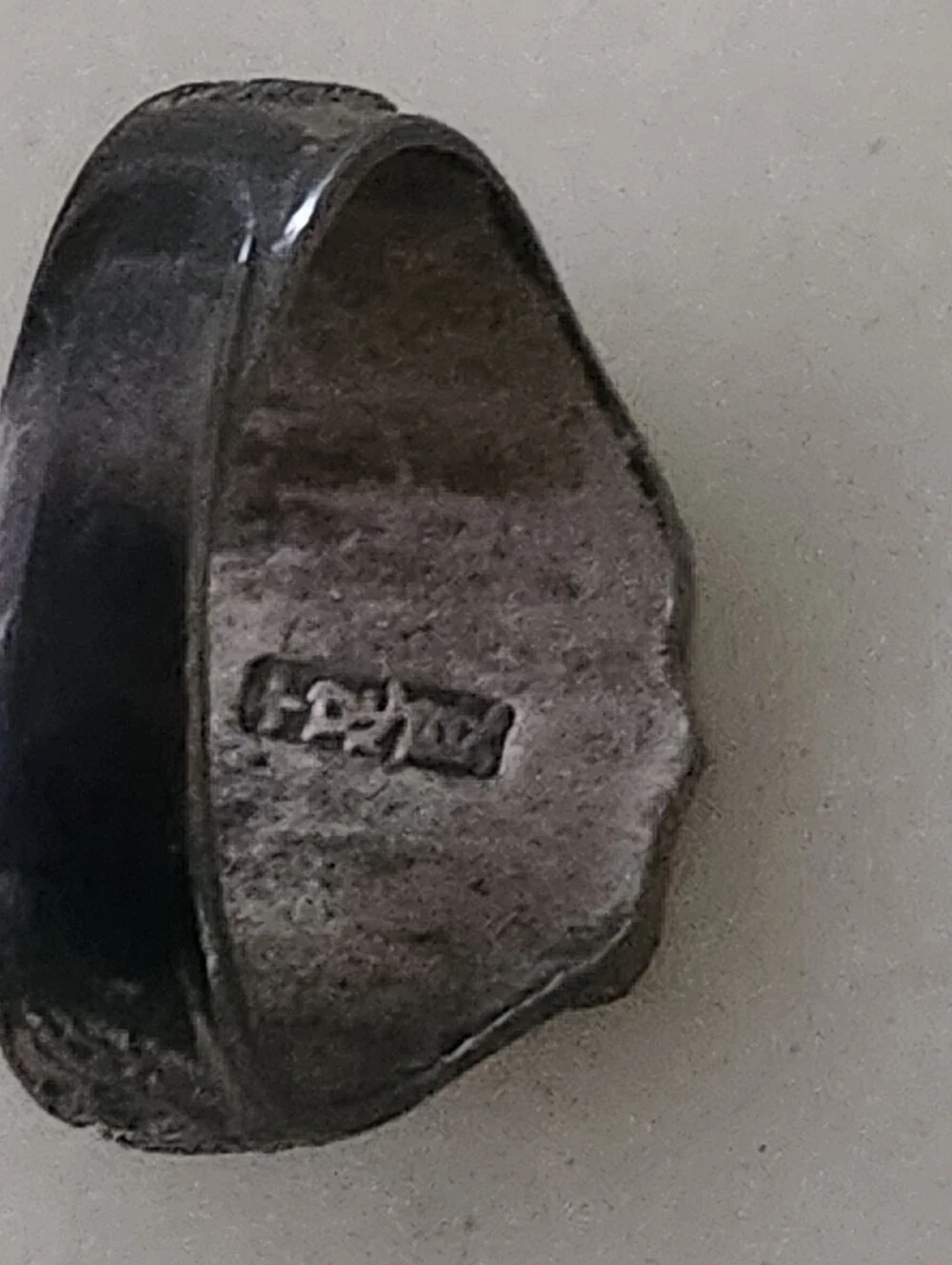 Vintage Sterling Silver Signet Ring with Blue Center